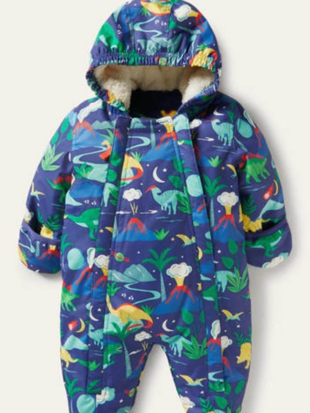 Baby Boden Dinosaur Waterproof Hooded Fleece Snowsuit 12-18 Months